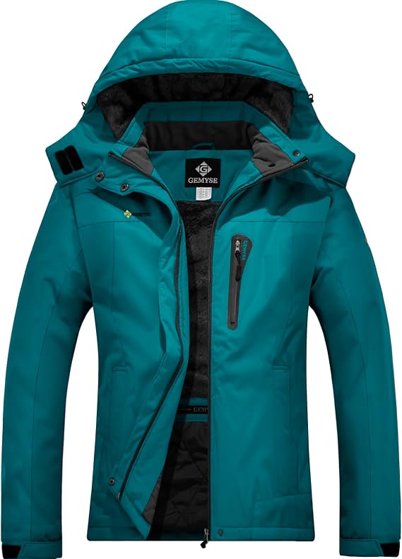 GEMYSE Veste Ski Garçon Imperméable – Manteau Hiver Polaire Chaud Coupe-Vent Avec Capuche – Montagne & Neige