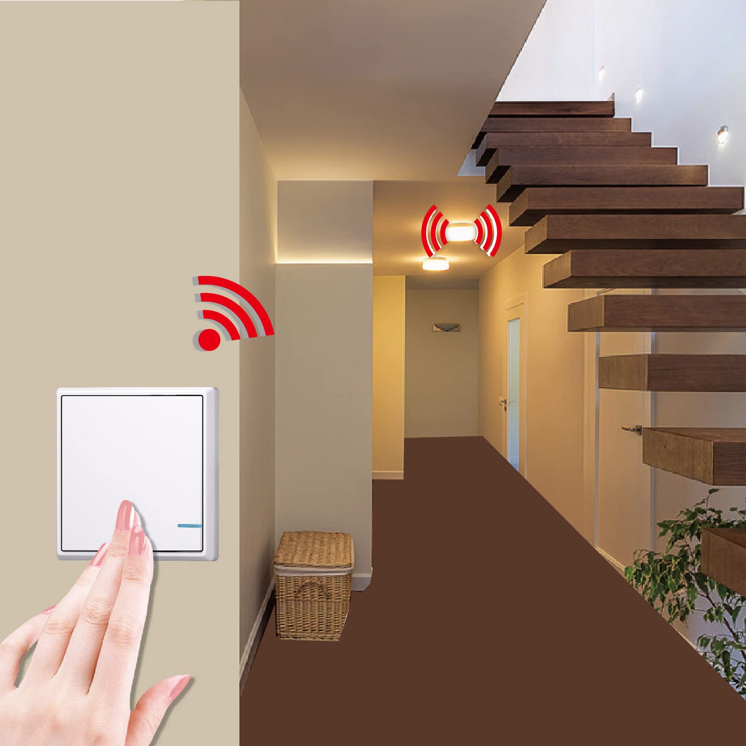 Romote Steuerung Lichtschalter Kit, Drahtlos Erforderliche Schnelle Erstellung Umzug Für Home Office Hotel Lichter Lampen Led Lampen Ventilatoren Gerät (3 Schalter Und 3 Empfänger)