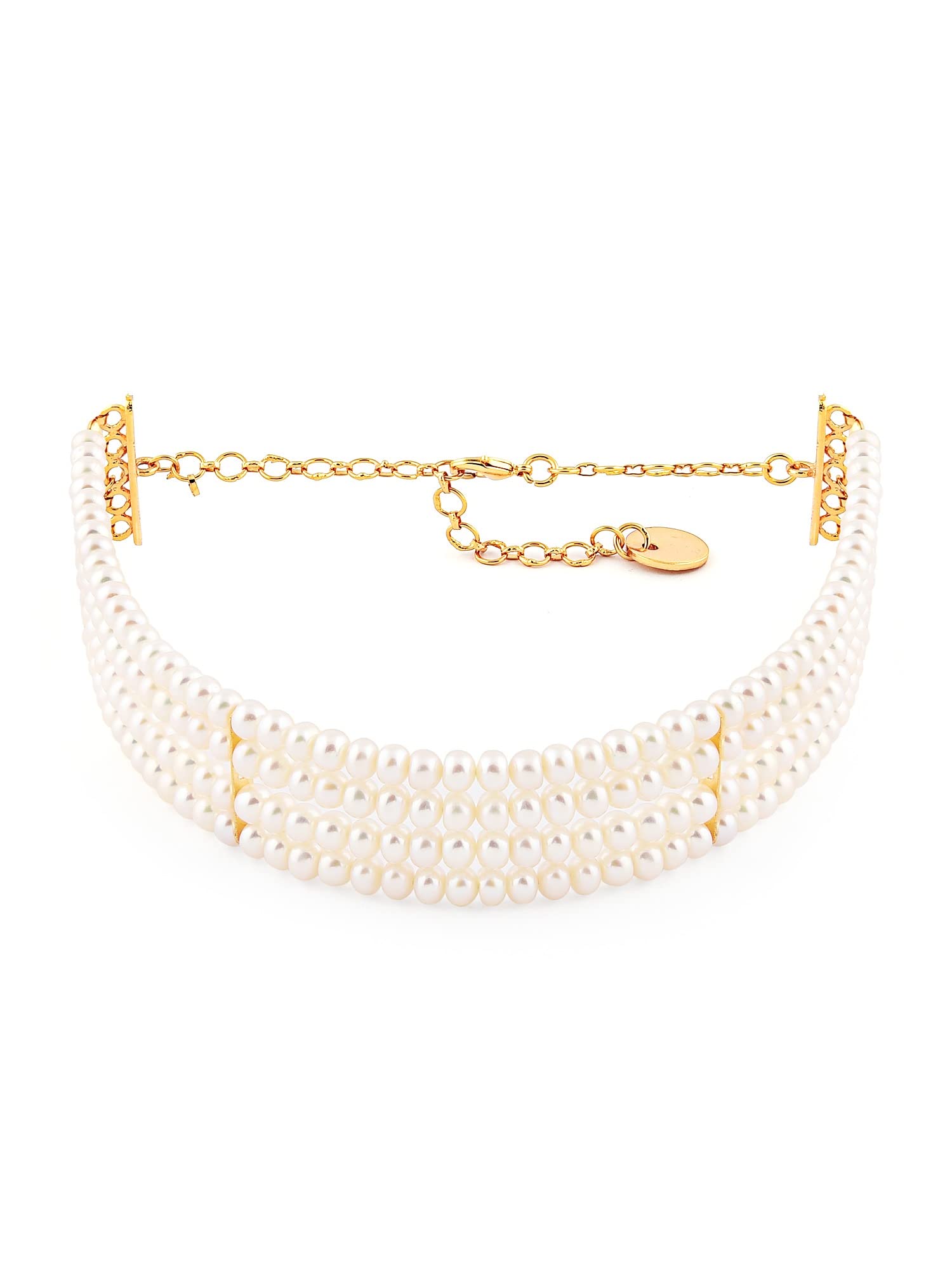 ZAVERI PEARLS White Freshwater Button Pearls AAA+ 4 Strands Choker Necklace For Women-ZPFK11511 (B09MN4JW78) Amazon Price History, Amazon Price Tracker