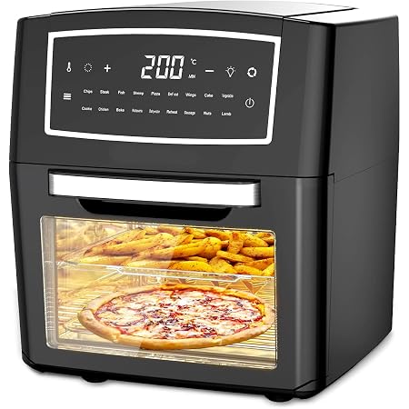 Princess 182075 Freidora sin aceite y Horno de aire caliente con Cesta  Giratoria, multifunción, accesorios incluidos, 10 programas, pantalla  digital táctil, 1800 W, 11 L, 30 Recetas PDF, Color Negro : Amazon.es:  Hogar y cocina