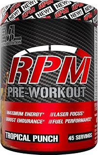Nutrition RPM Pre Workout Powder – Tropical Punch Preworkout for Energy, Focus & Performance – with Beta-Alanine, Caffeine, Betaine & L-Tyrosine – 45 Servings