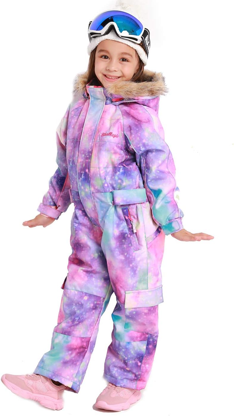 Bluemagic Big Kid's One Piece Snowsuits Ski Suits Waterproof Overalls Jackets Snowboarding,PPL GLX,140cm