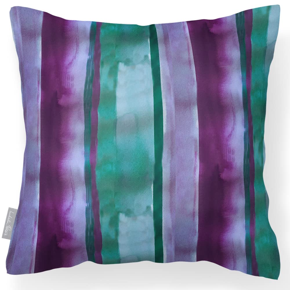 Izabela Peters Outdoor Cushions Waterproof, 43 cm, Filled Outdoor Cushion, Infinity Stripe - Violet, Garden Furniture Cushions, Outdoor Seat Cushions, Garden Chair Cushions โ image 1