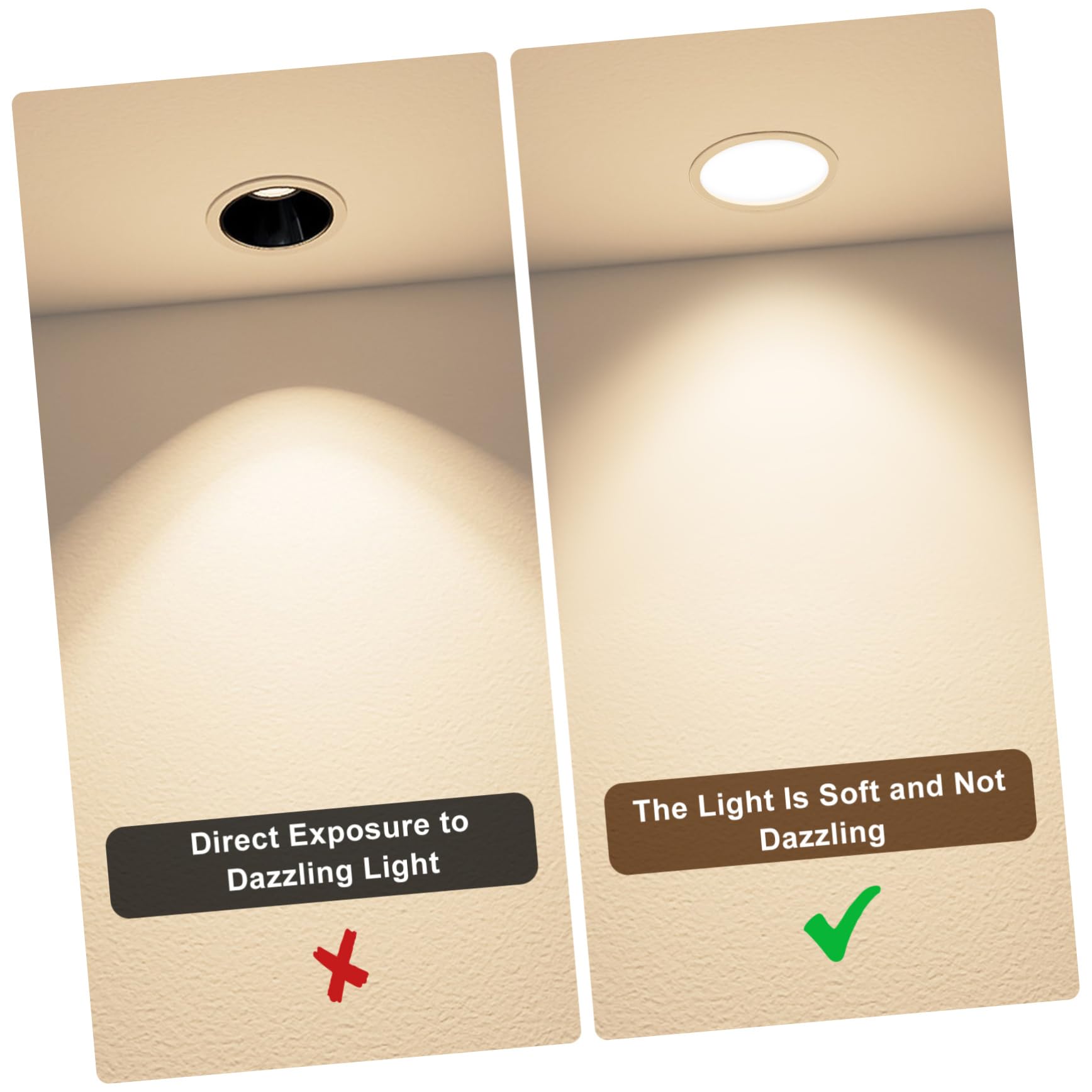 Lot 2 Diffuseurs Tissu Pour Abat-jour LED - Dimensions 10x10 Cm, Anti-éblouissement, Facile à Installer | Pour Lampes Spots, Plafonniers, Lustres