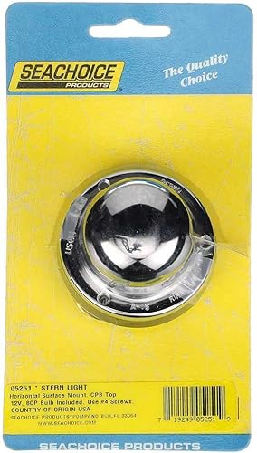 Miniatura 4 de Seachoice Luz de popa de navegación, cromo/latón, lente transparente, montaje en superficie horizontal