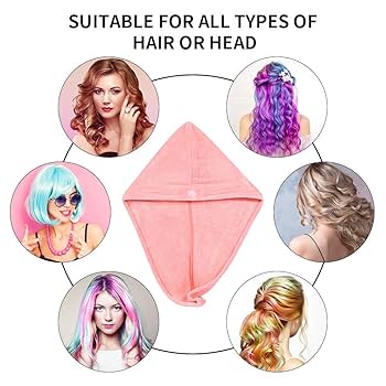 ACWOO Hair Turban Towel, 3 Pack Hair Dry Cap, Soft Icrofiber Hair