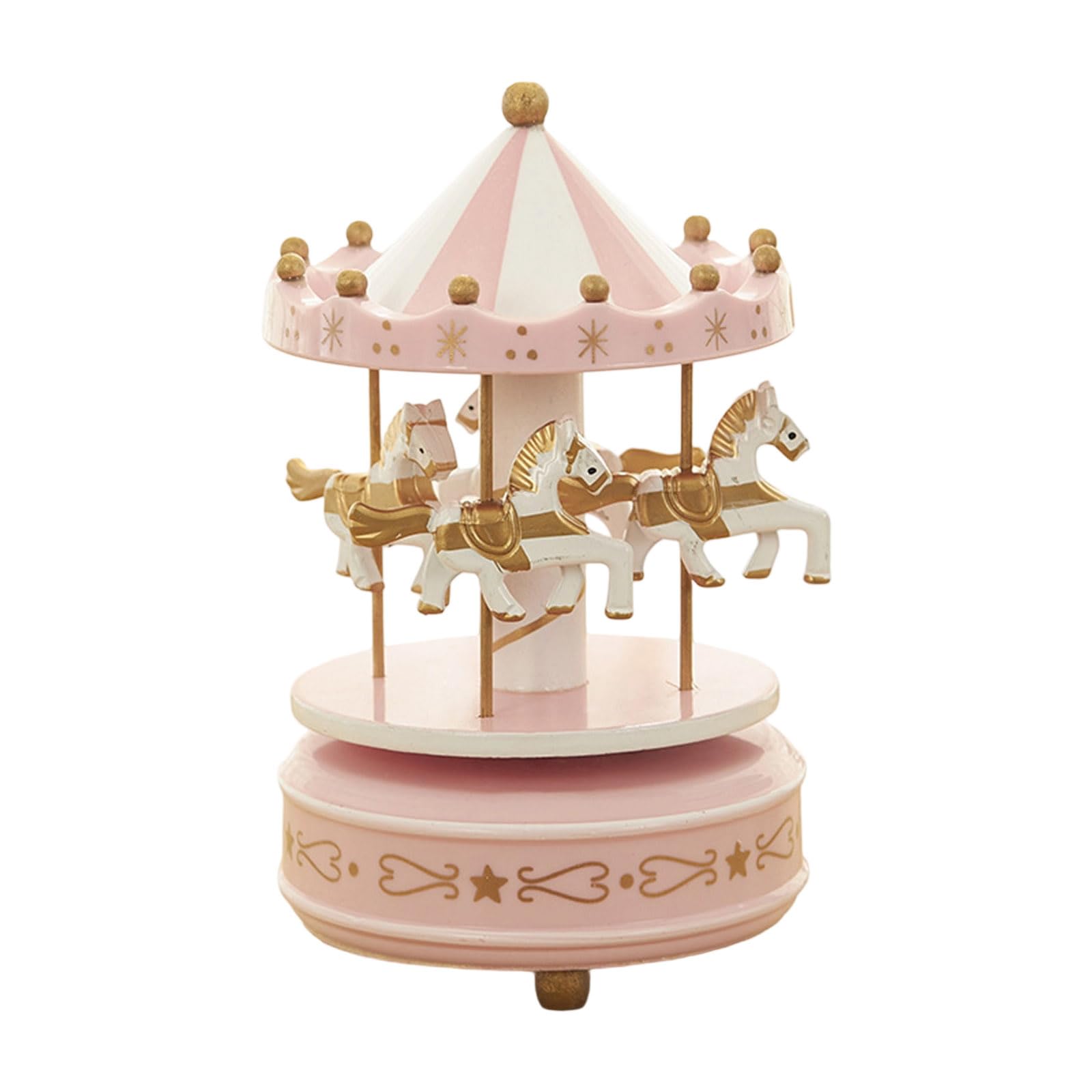 KAQNTUD Festive Rotating Carousel Music Box Ornament Simple Hand Crank Mechanism Christmas Decorations Vintage Christmas Music Box