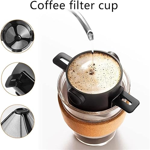 Miniatura 3 de IEASEkfj Espresso Machine Mini Pour Over Coffee Dripper Reusable Foldable Drip Coffee Filter Portable Paperless Coffee Maker for Office Home Travel