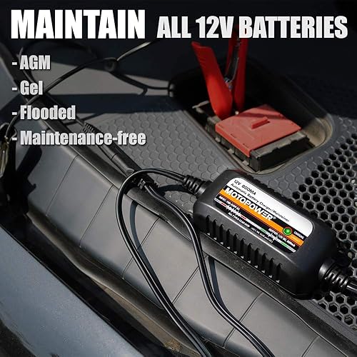 Miniatura 6 de MOTOPOWER MP00205C 12V 800mA Cargador de batería automático, mantenedor de batería, cargador de goteo y desulfatador de batería
