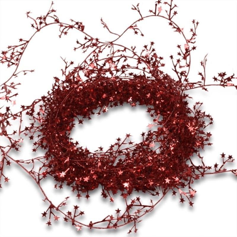 Red Small Star Garland Christmas | Length - 30 ft.