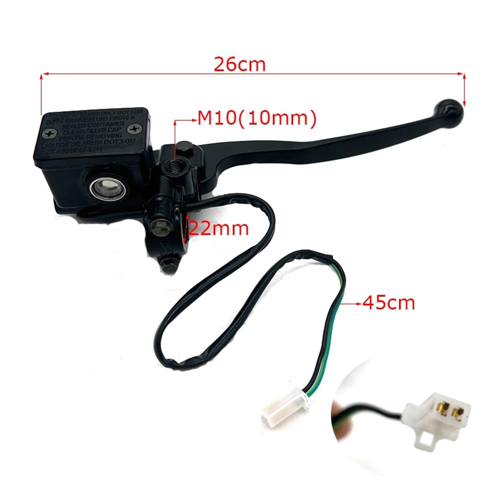 Mango de embrague de motocicleta Bomba de freno hidráulico delantero para motocicleta, palanca cilindro para maestro para Yamaha 125cc YBR 125(1-pair)