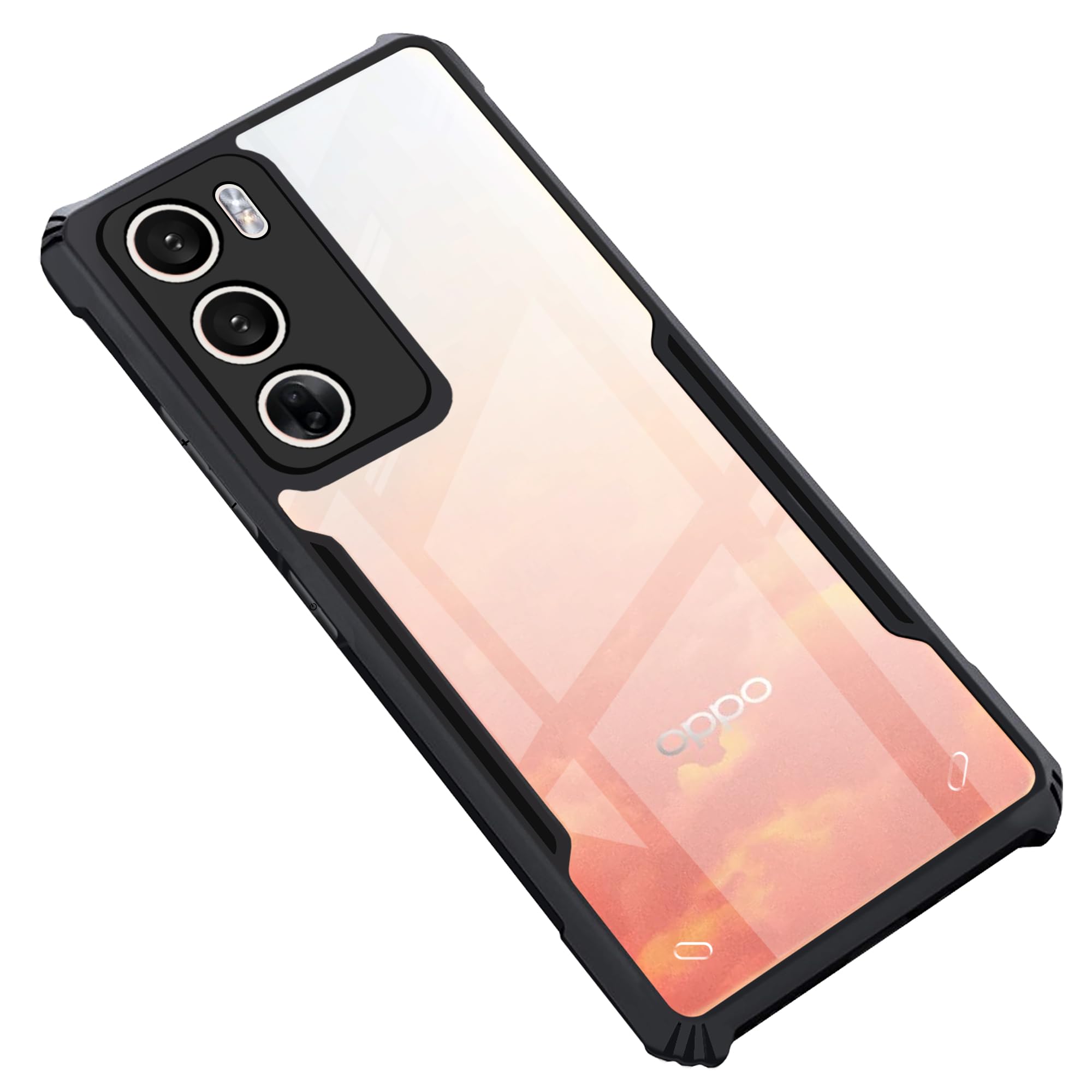 CEDO Oppo Reno 12 (5G) Back Case Cover | Camera Protection Shockproof Bumper-Edge | Acrylic Crystal Clear 360 Degree Protection TPU+PC | Transparent Eagle Back Case Cover (Black) (B0DC43PKH7) Amazon Price History, Amazon Price Tracker