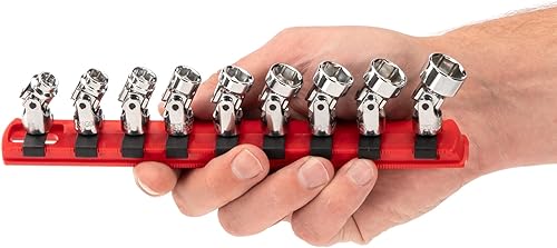 Miniatura 29 de TEKTON SHD91217 - Juego de enchufes universales de 6 puntos con rieles y bandeja, 17 piezas (3/8-3/4 pulgadas, 0.394-0.748 in)