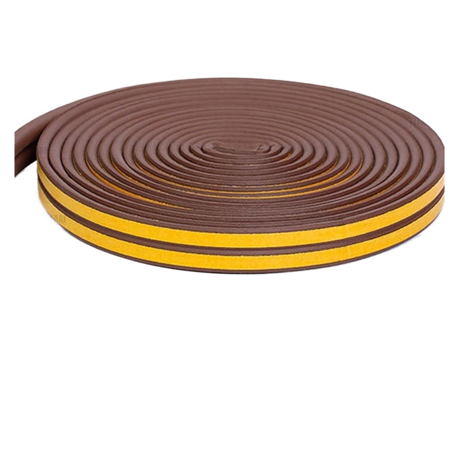 XUAWESD Door Insulation Seal Strip Tape Self-Adhesive Acoustic Rubber Foam Weatherstrip Window Sound Draft Stopper Weather Strip(Brown,5M_E)