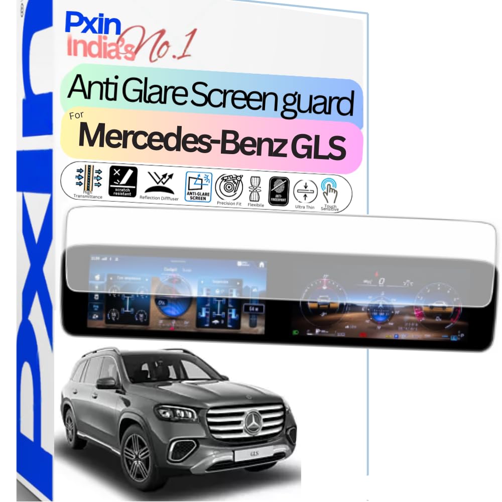 Pxin Anti-Glare & Anti Reflection Screen Guard compatible with Mercedes-Benz GLS Car Infotainment| Plasma Layer| Scratch Resistant | 4K HD Clarity | No Fingerprint-picture-17