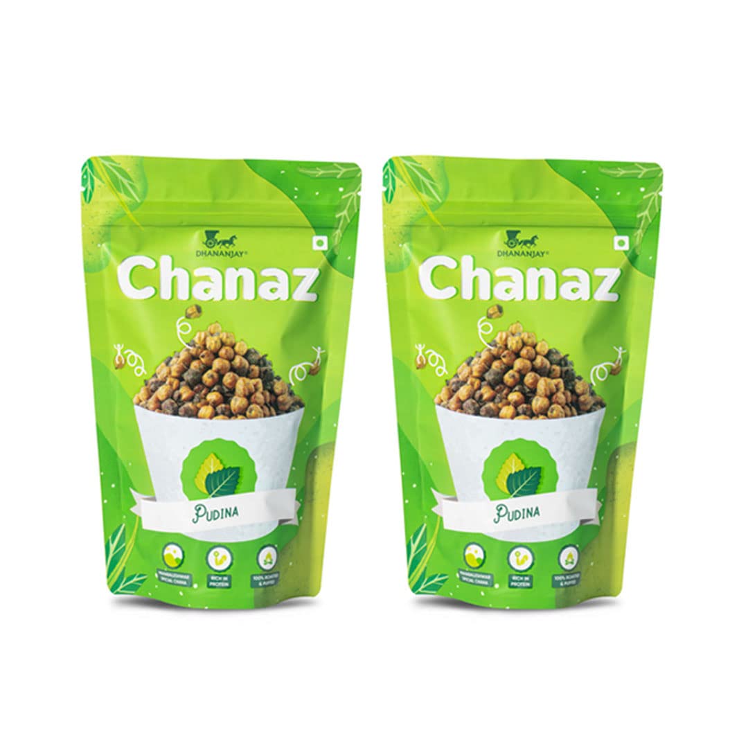 Dhananjay Pudina Flavoured Mahabaleshwar Chana (Chickpeas) | Pack of 2 (180 Gms Each) | Gluten Free | Rich in Protein | 100% Roasted and Puffed (B09XLCK6GR) Amazon Price History, Amazon Price Tracker