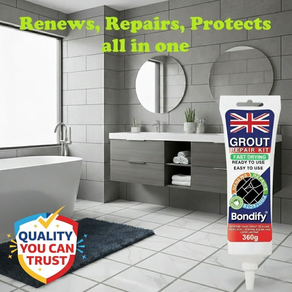 Kit Riparazione Fughe Piastrelle Grigio Scuro, Asciugatura Rapida 380g ANTI-MUFFA Tubetto Stucco per Piastrelle Bagno, Doccia, Grout Repair Kit Stucco per Fughe Pavimento, Sigillante per Malta
