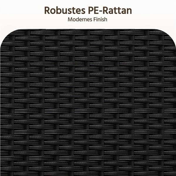 Yaheetech Rattan Gartenmöbel-Set, 4-teilig, Outdoor Lounge Möbel, Tisch, 2 Stühle, 2-Sitzer-Bank, mit Outdoor Kissen wetterfest, Terrassenmöbel, für Terrasse (Schwarz (Rattan) & Grau (Kissen))