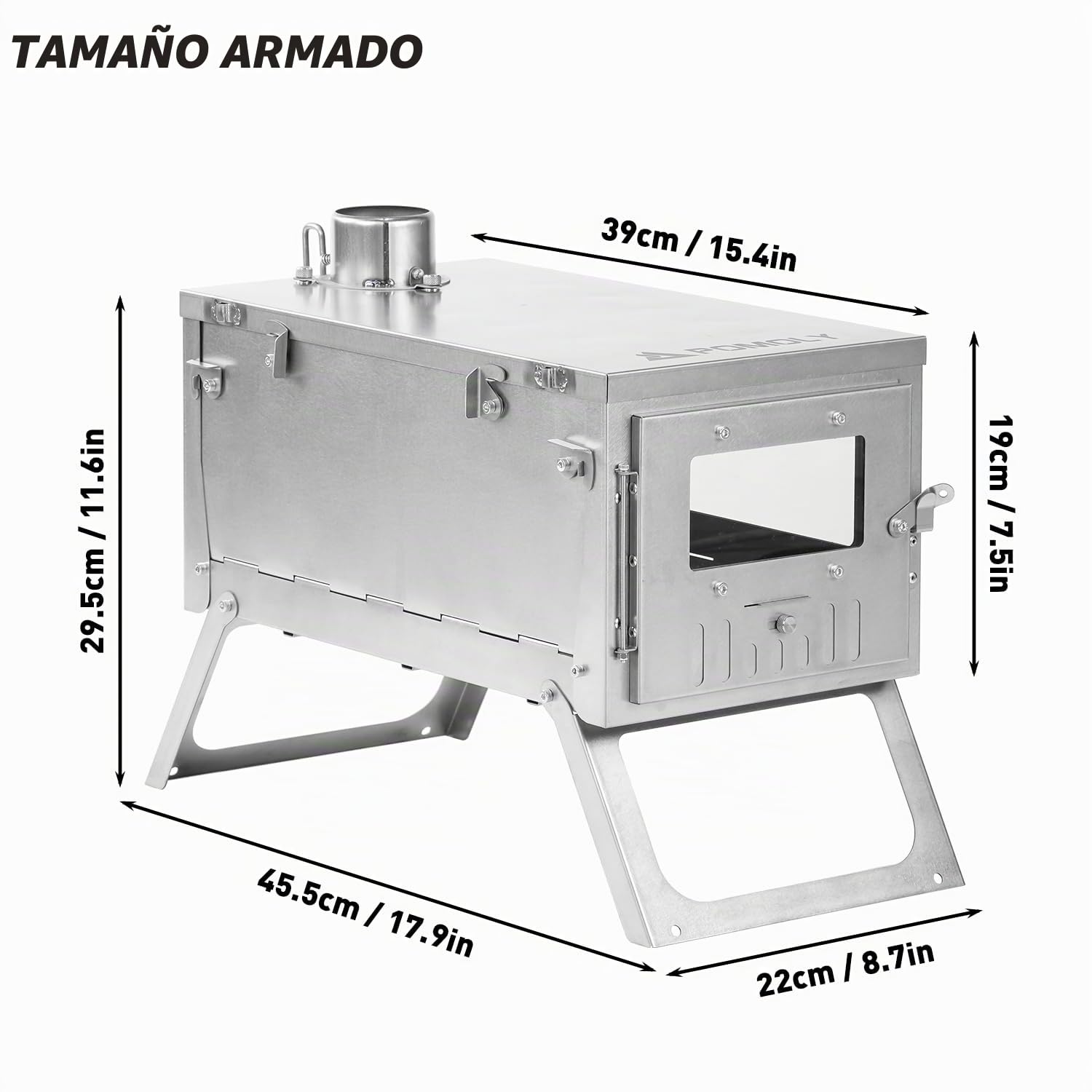 POMOLY Ti 0.6 - Estufa de titanio ligera portátil para acampar al aire libre (tubo de 3 m)