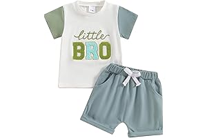 Toddler Baby Boy Girl Big/Lil Brother/Sister Embroidery Matching Sibling Outfits Set for Easter
