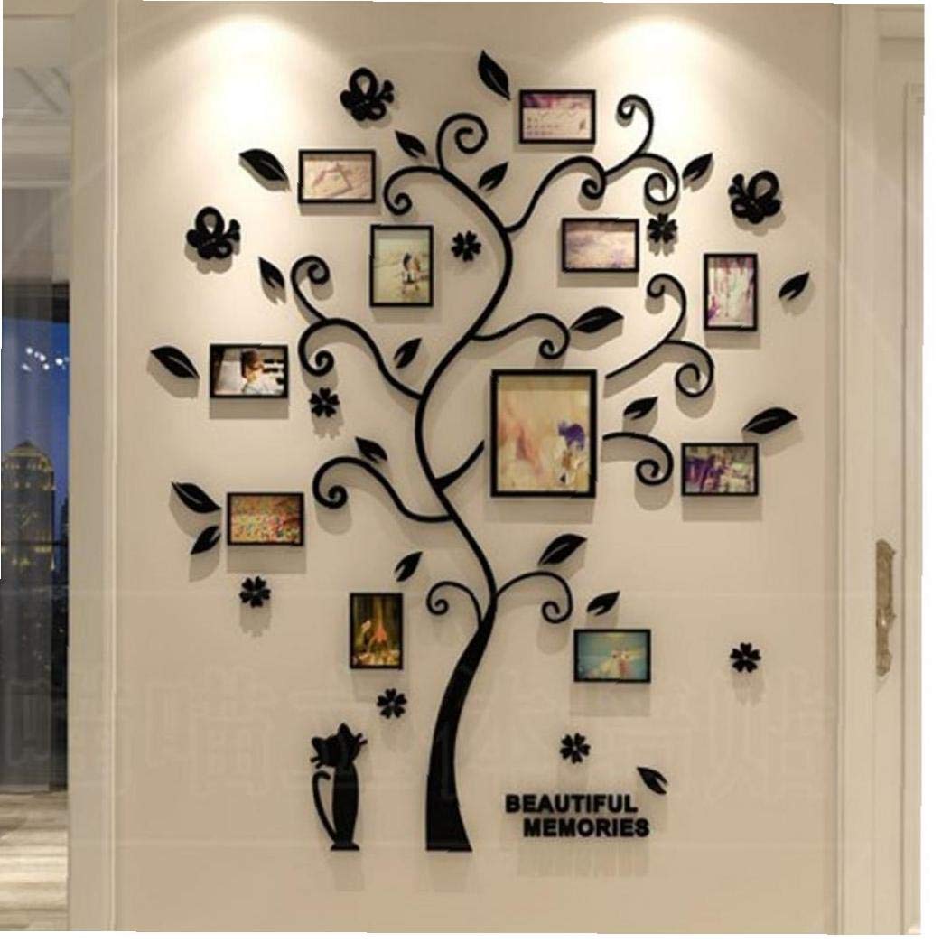 Zonfer Black Photo Frames, Memory Tree Photo Tree Wall Decor Sticker Removable Wall Decal For Living Room