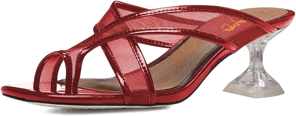 Amazon.com | XYD Women Split Toe Cross Strap Mule Sandals