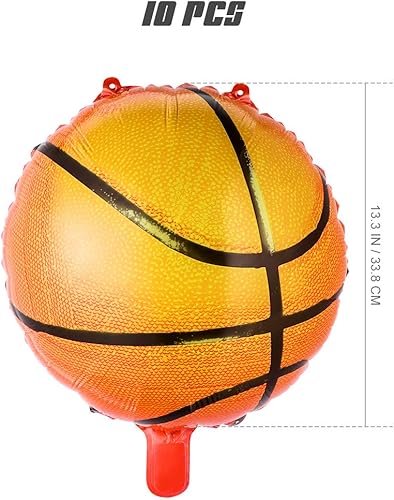 Miniatura 4 de BESTOYARD Globos de baloncesto de 18 pulgadas, globos de papel de aluminio, suministros de fiesta para cumpleaños, juego mundial, deportes,