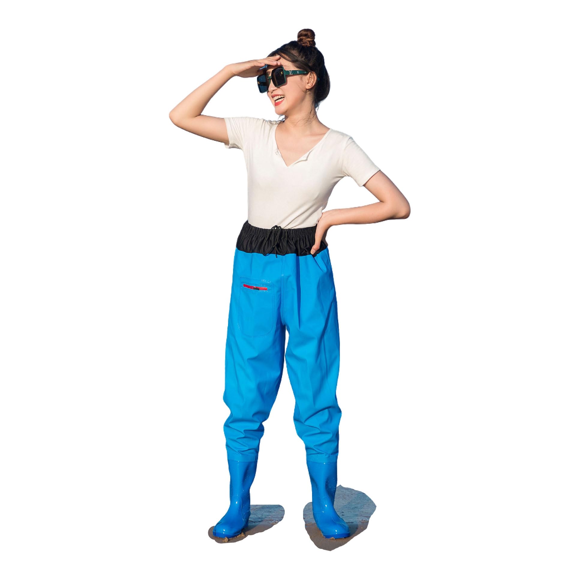 Pantaloni da Pescatore Crosswater, Stivali da Caccia da Donna con Vita, Stivali da Pesca con Tasche e Cintura, Impermeabili, Traspiranti, per Pesca a Mosca in Mare, Tempo Libero, Giardinaggio, cacci