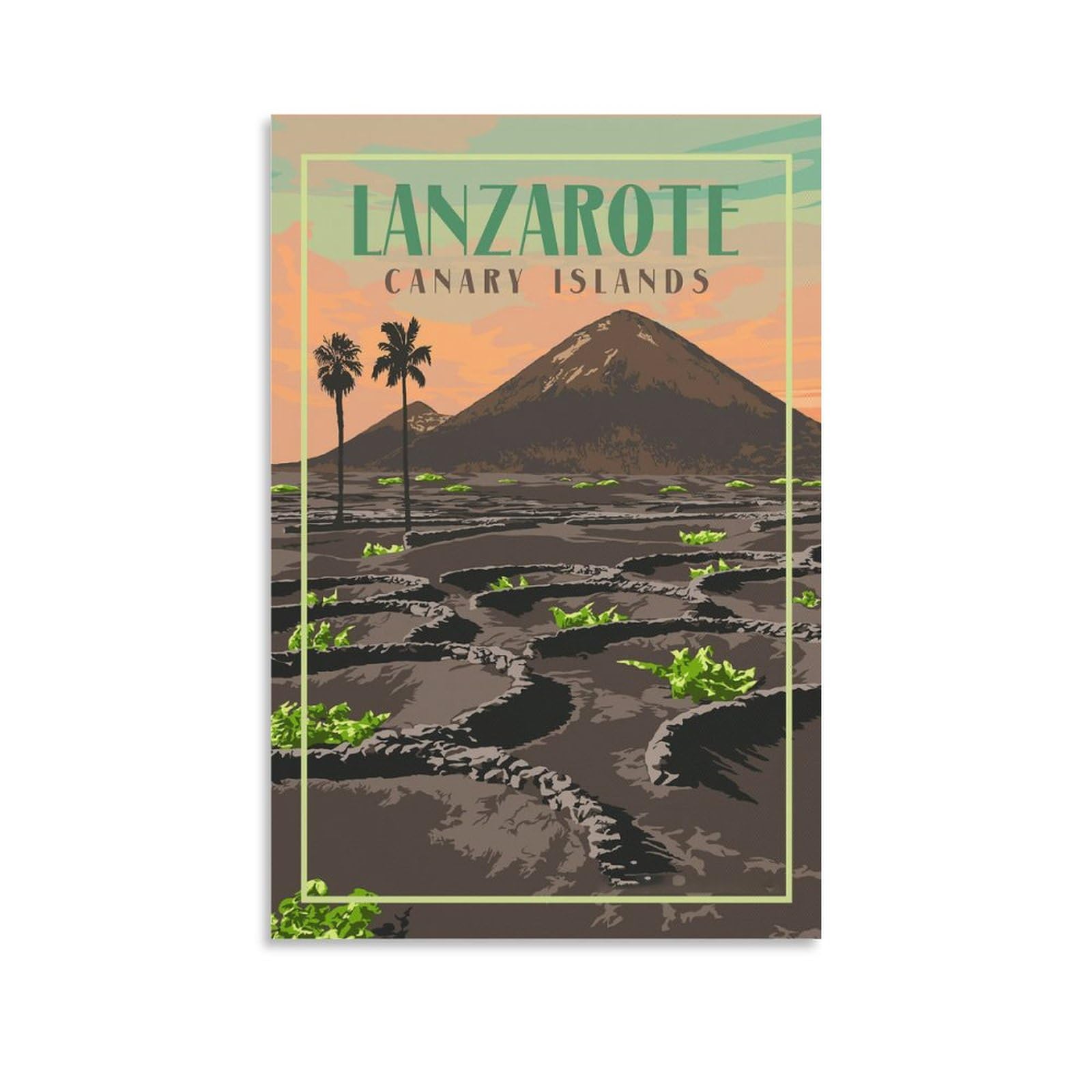Meidai Unframe-Style Lanzarote Canary Islands Vintage Travel Posters Landscape 08X12inch(20X30cm) Wall Art Picture Print Canvas Art Poster Modern Family Bedroom Decor Posters
