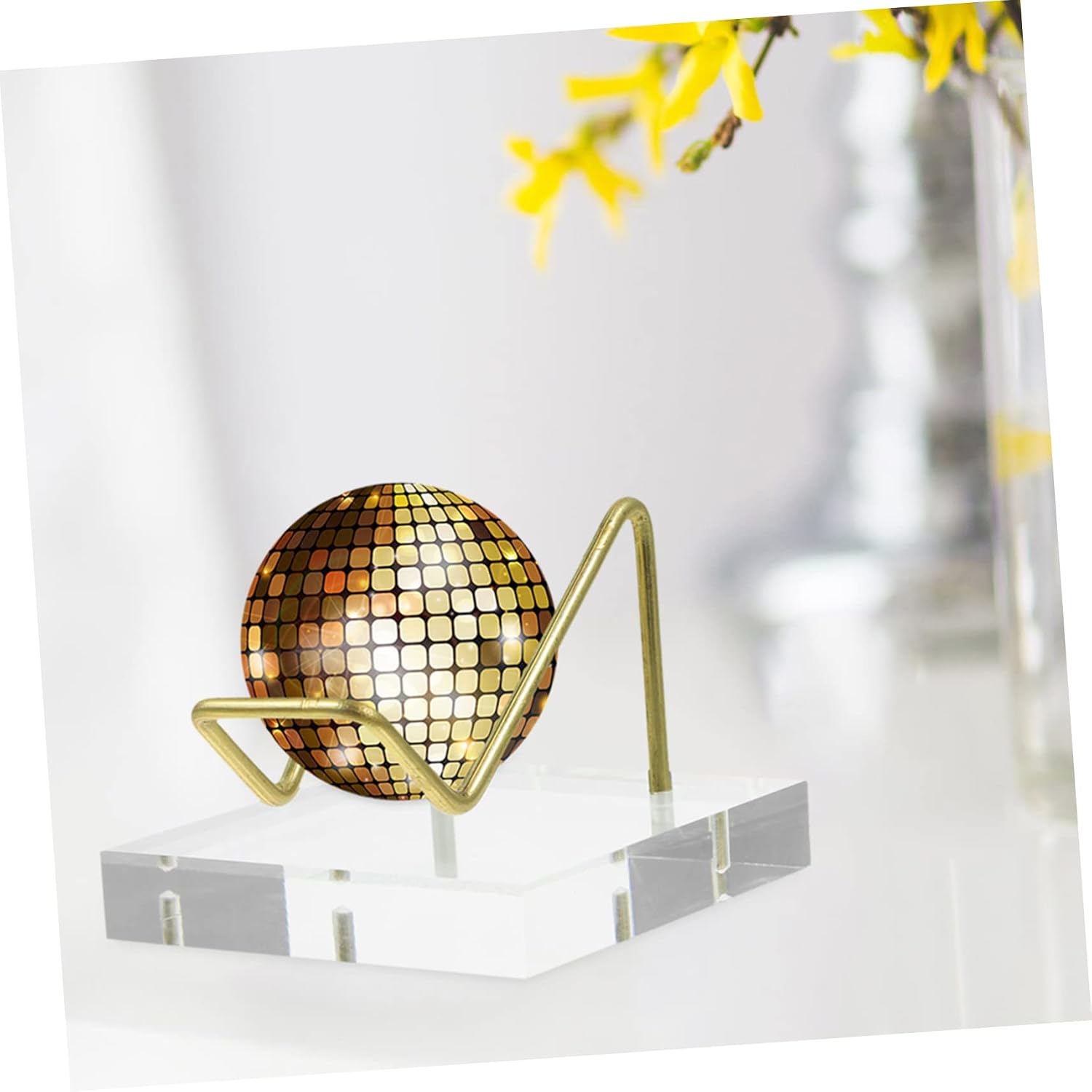 Acrylic Crystal Display Stand with Metal Rack for Home Offices