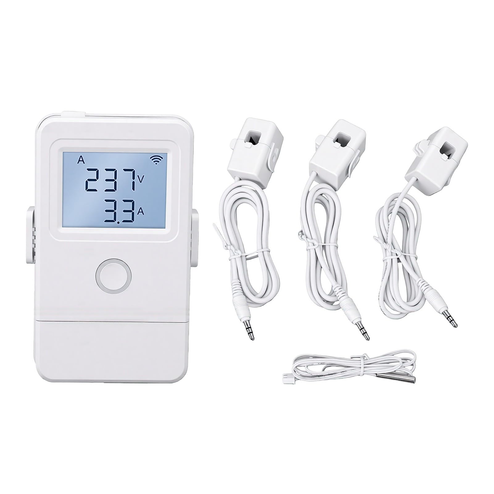 SEAFRONT Monitor de Energía Eléctrica WiFi Control Remoto Pantalla LCD 3 Canales 100A 16A Relé Alarma de Sobrecalentamiento para Electrodomésticos