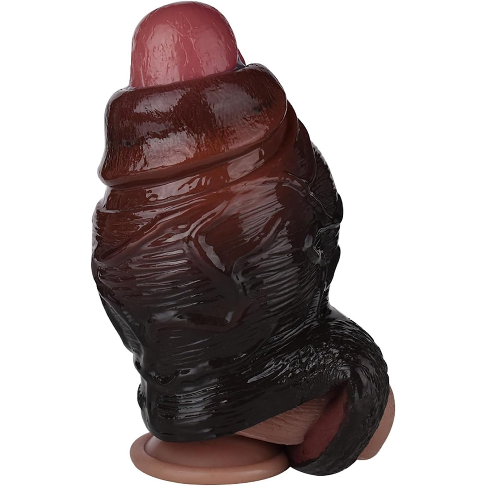 Manicotto for pene da uomo con manica realistica da 5" con anello for il pene, giocattolo del sesso adulti guaina in silicone riutilizzabile l'ingrandimento, strumento il sesso degli uomini(B)