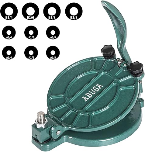 Prensa de tortilla ajustable de grosor de 8 pulgadas, color verde, Roti, prensa de masa, dosa, tawa, tamal, pizza, pastel, patty (se necesita papel