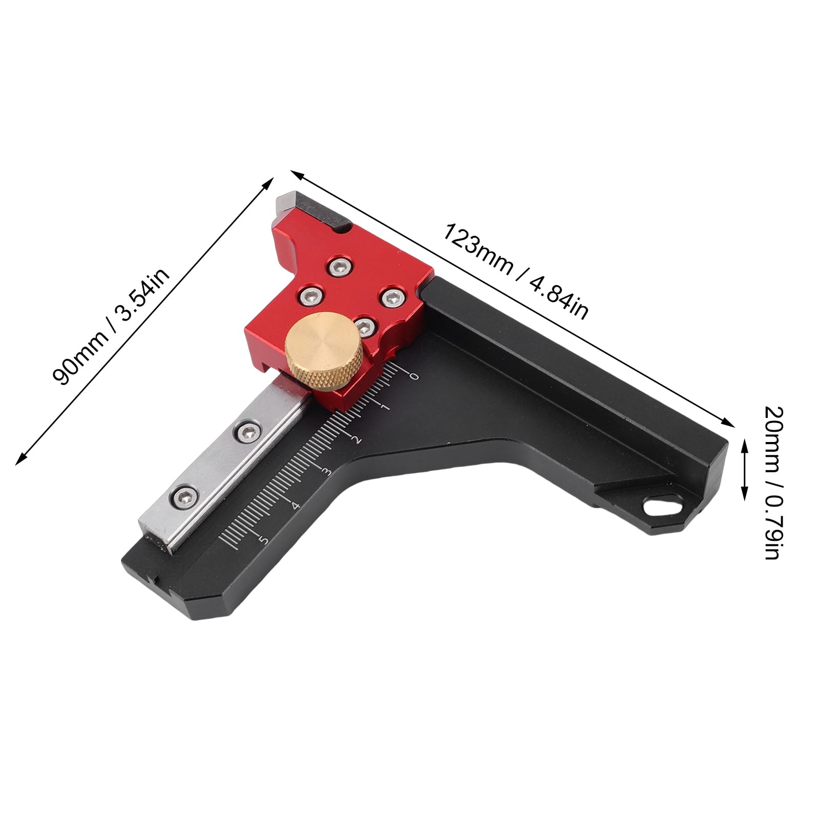 Höhenmesser Tischkreissägen-Einrichtungsblock, Tischkreissägen-Höhenmesser, Präziser Frästisch aus Aluminiumlegierung, Tiefenmesslineal-Einrichtungsblock für