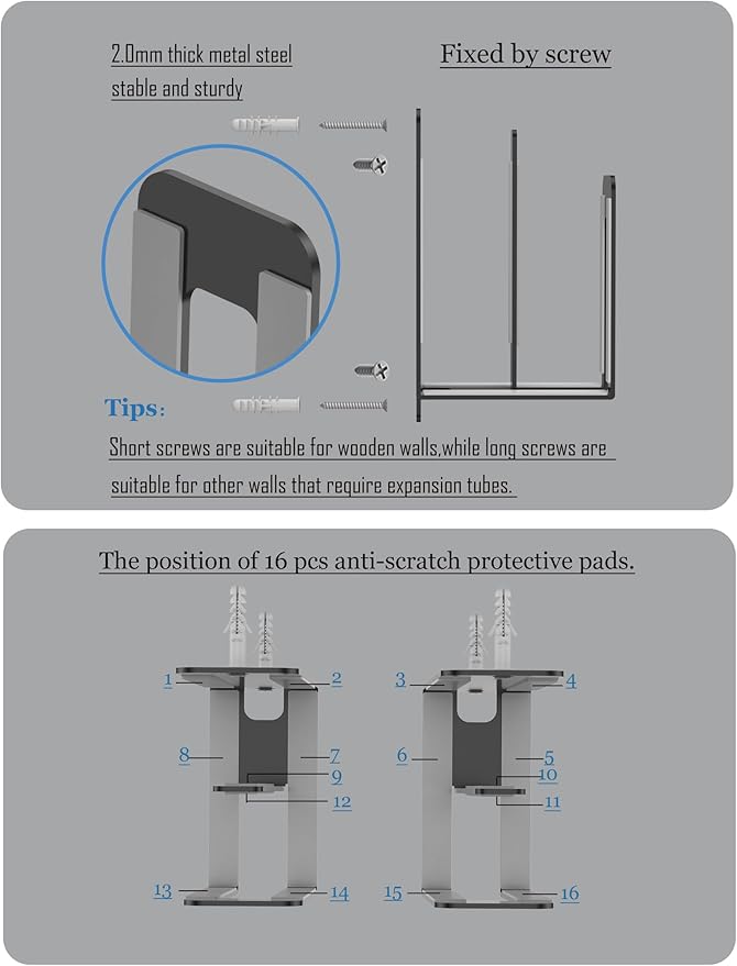 Soporte universal de pared para laptop, tablet, router miniatura 7