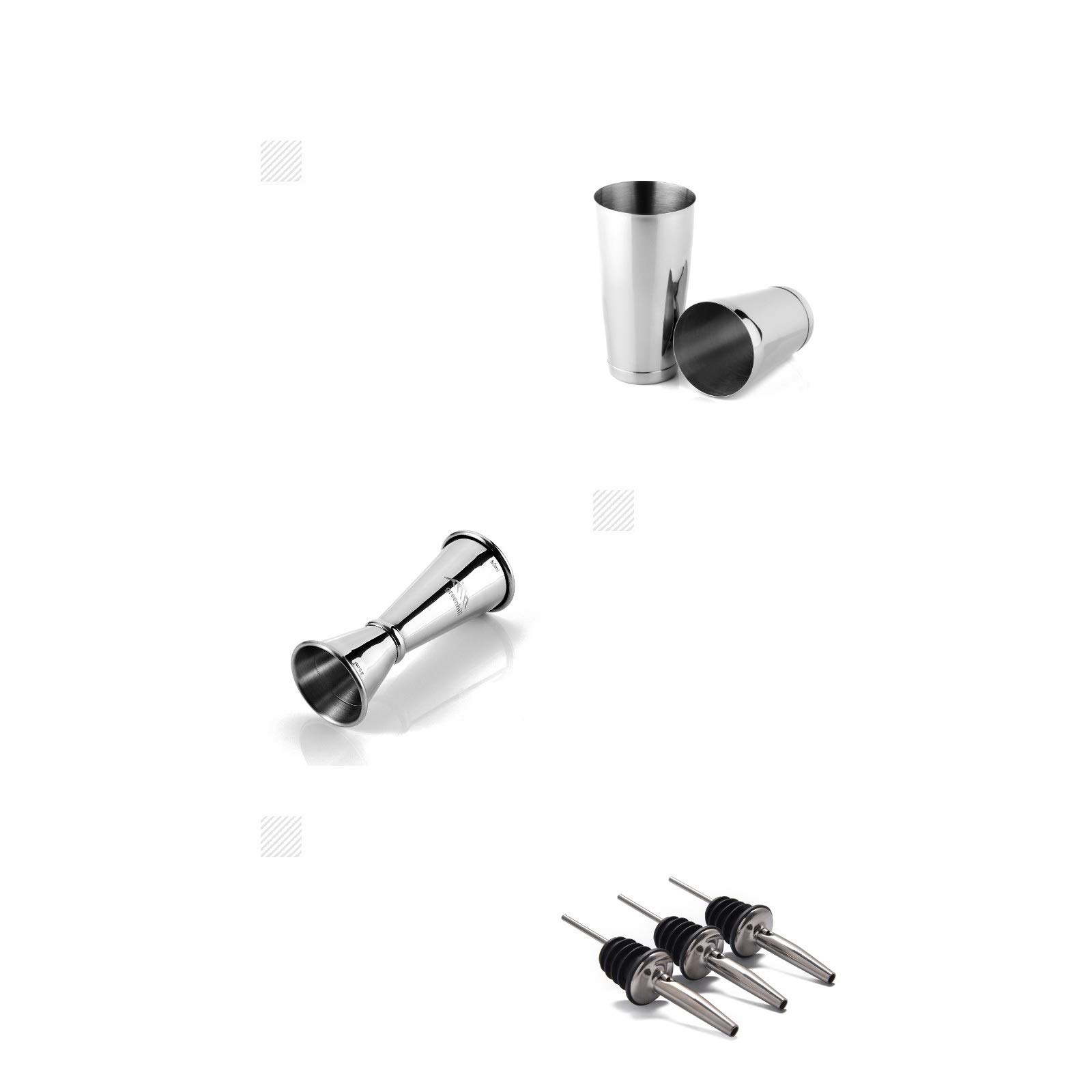 Kit de Herramientas de cóctel Kit de Barman Incluye coctelero Jigger Spoon Flower Muddler Squeezer Ice Tong
