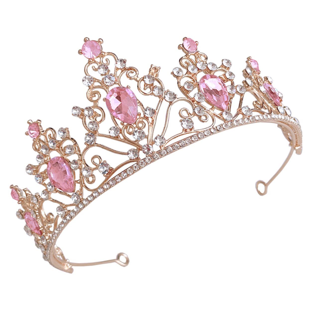 minkissy 2 piezas de corona de cristal con diamantes de imitación, accesorios para el cabello para niñas, accesorio para el cabello para mujeres, joyería para el cabello, corona de diamantes de
