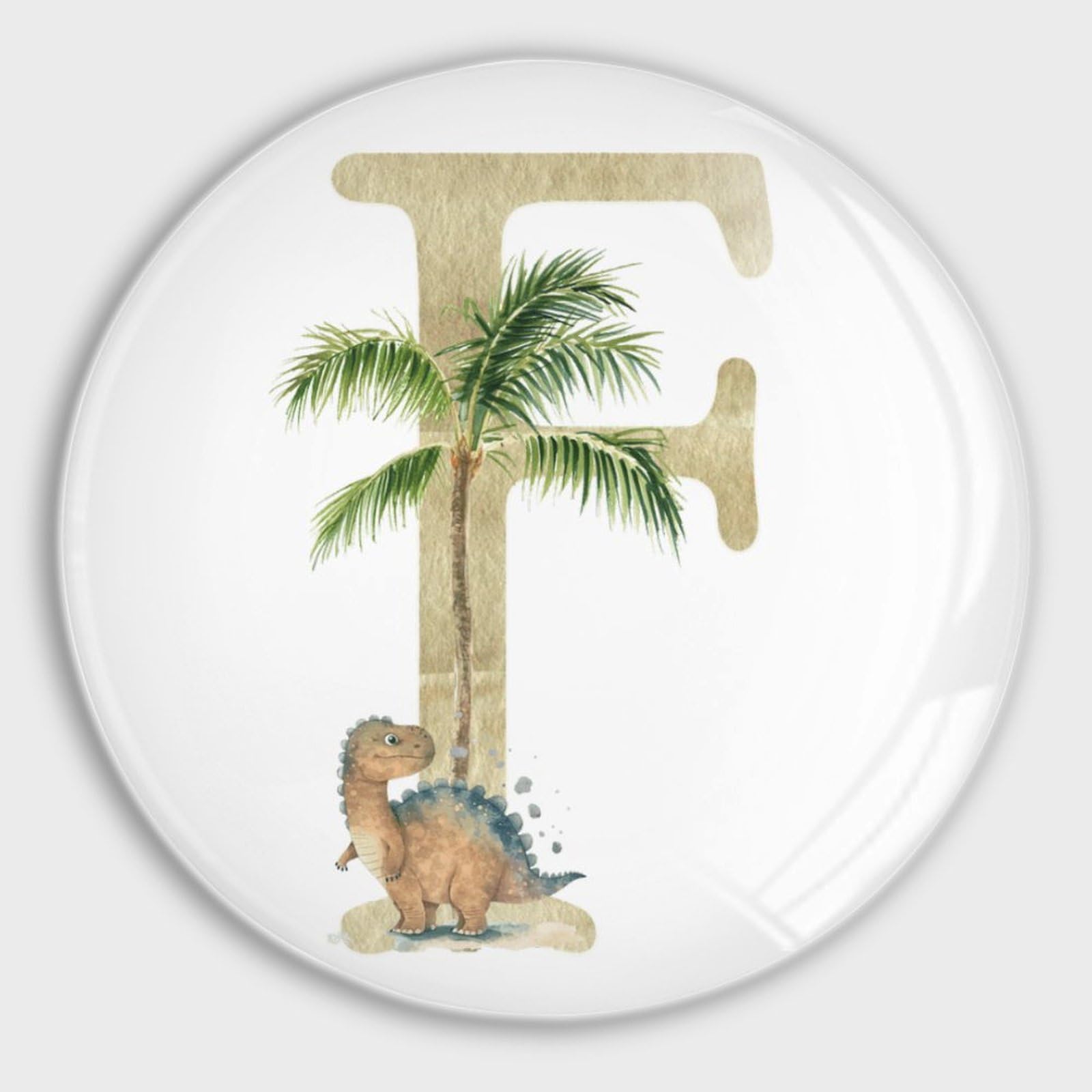 Aimants magnétiques en verre lettre F alphabet dinosaure pour tableau blanc