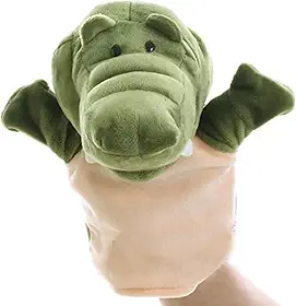 Jacaré Fantoche Pelúcia De Mão Animais Infantil 25cm Crocodilo