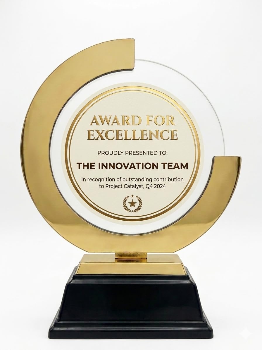 Premium Acrylic Memento Trophy | Corporate Award, Sports Trophy, Felicitation Memento for Employee Recognition, School Competition, Event Function & Winner Award (10 Inch)-image-16