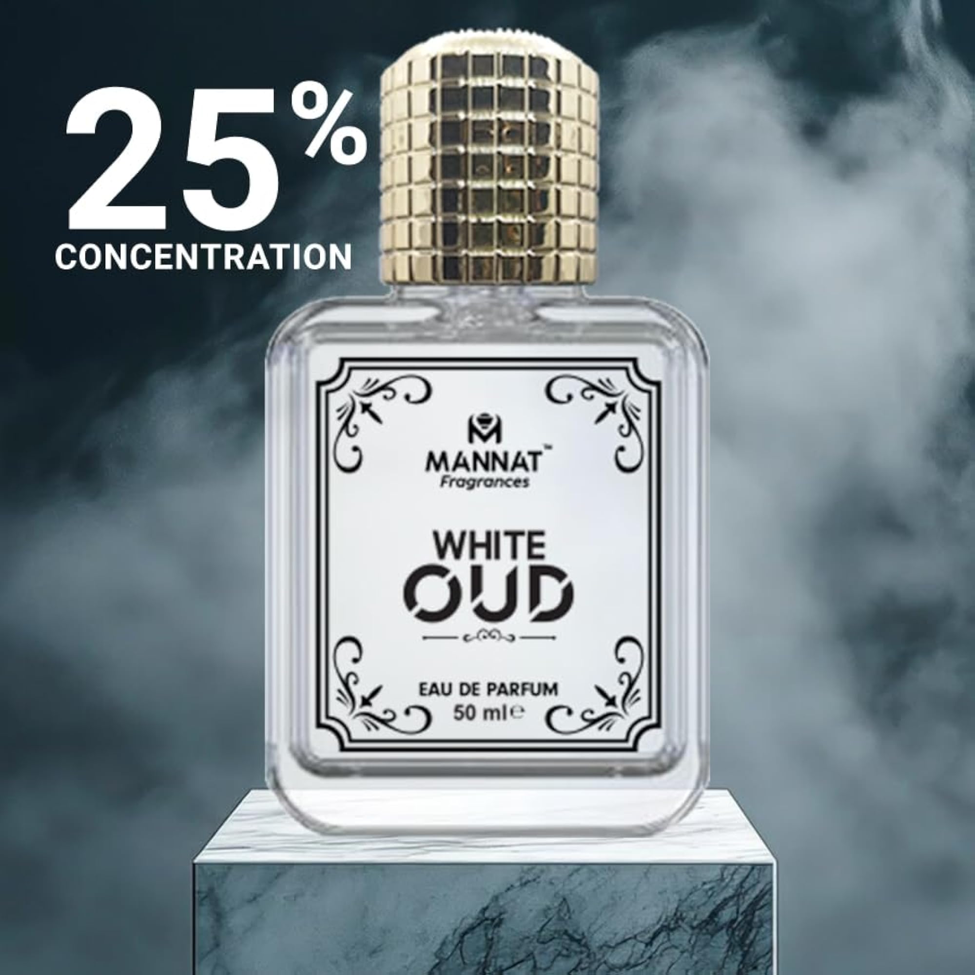 Mannat White Oud Eau De Parfum, Long-Lasting Luxury