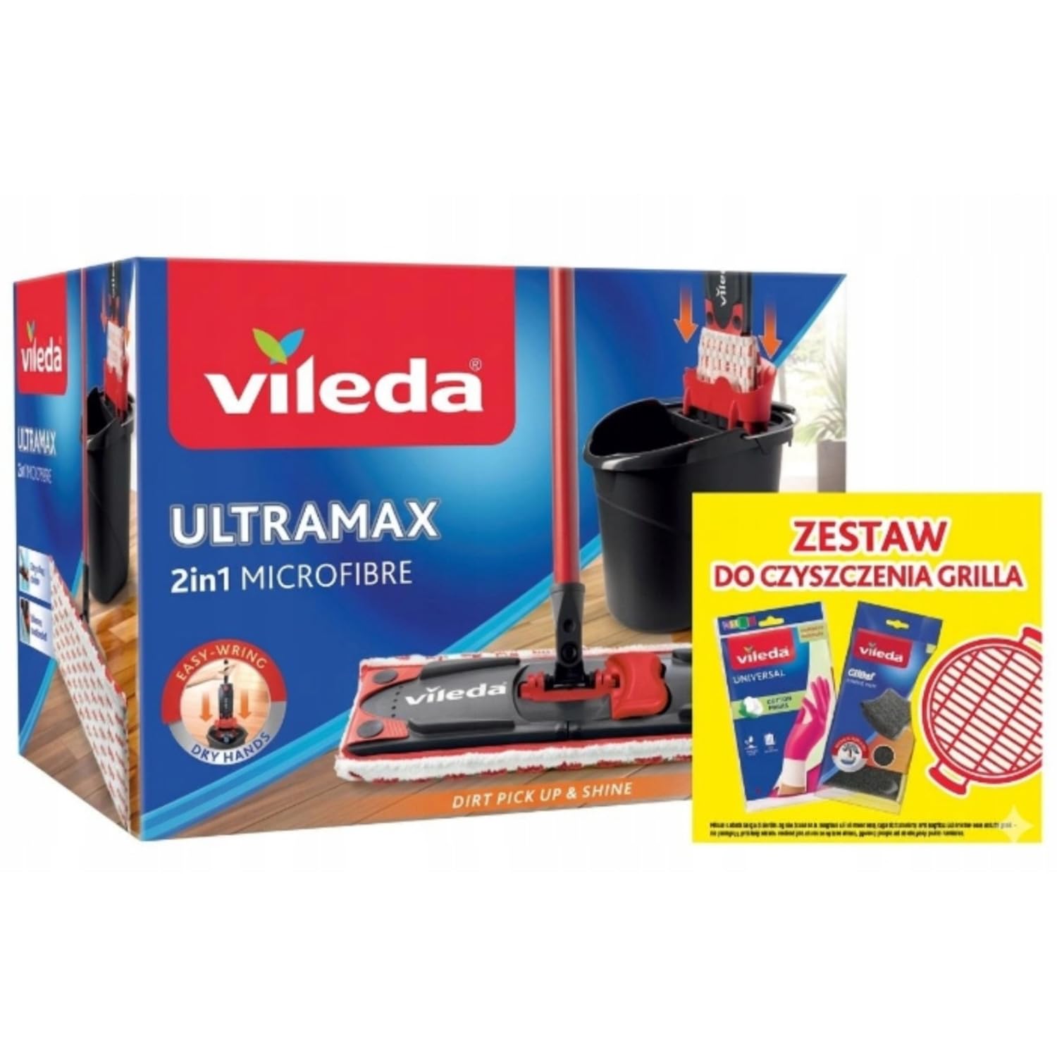 Vileda Ultramax - Set di mocio piatto con strizzatura senza contatto