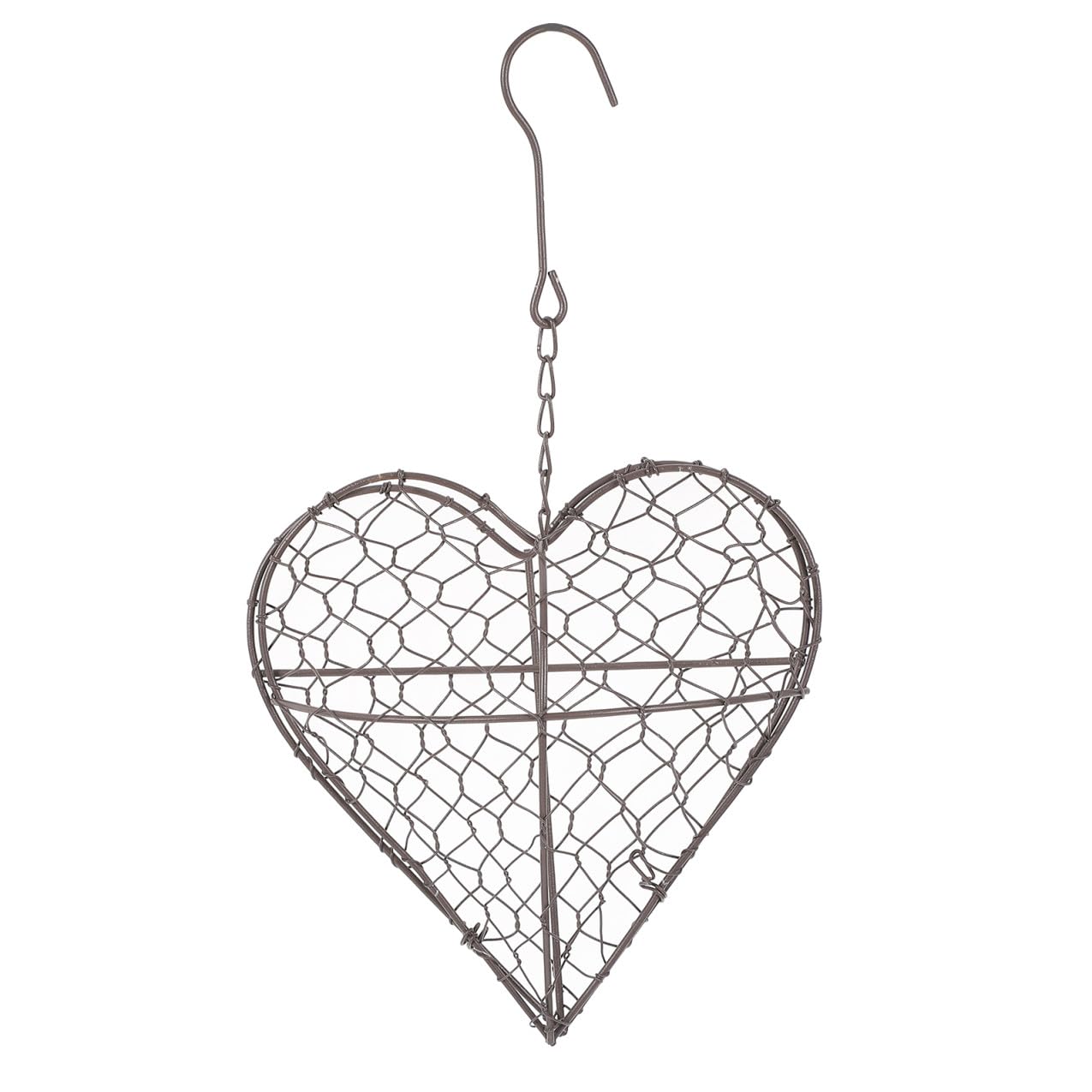 POPETPOP 3 Pezzi Cesto Appeso a Forma Di Cuore Planare Rustico Accessori Decorativi Per La Casa Pianta Sospesa Vaso Da Appendere Alla Parete Decorazioni a Cuore Nozze Brown Ferro Da Stiro