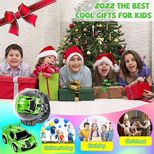 M&HONG Mini Remote Control Car Watch Toys, 2022 New 2.4 GHz Cartoon RC Watch Racing Car, USB Charging Remote Control Car, Cute Watch Car Toy Cartoon RC Car Gift for 3-12 Years Old Boys and Girls