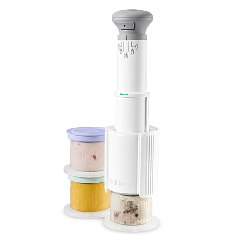 Cuisinart FastFreeze 5-in-1 Ice Cream, Sorbet, Milkshakes, Slushies and Mix-In Frozen Dessert Maker, Compact Machine, Easy to Use, Includes 3 Mixing Cups with Lids, ICE-FD10 - Dessert Maker Machine