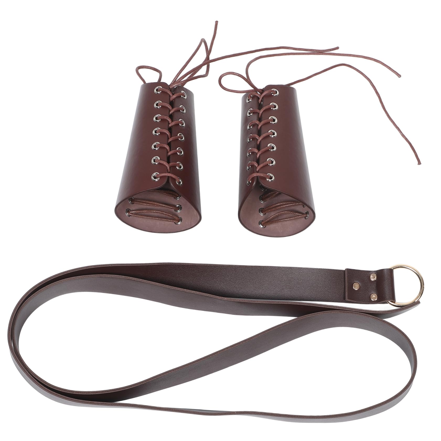 GALPADA Renaissance Accessories for Men 1 Set Medieval Waist Belt Viking Belt Arm Guards Wristband for Men