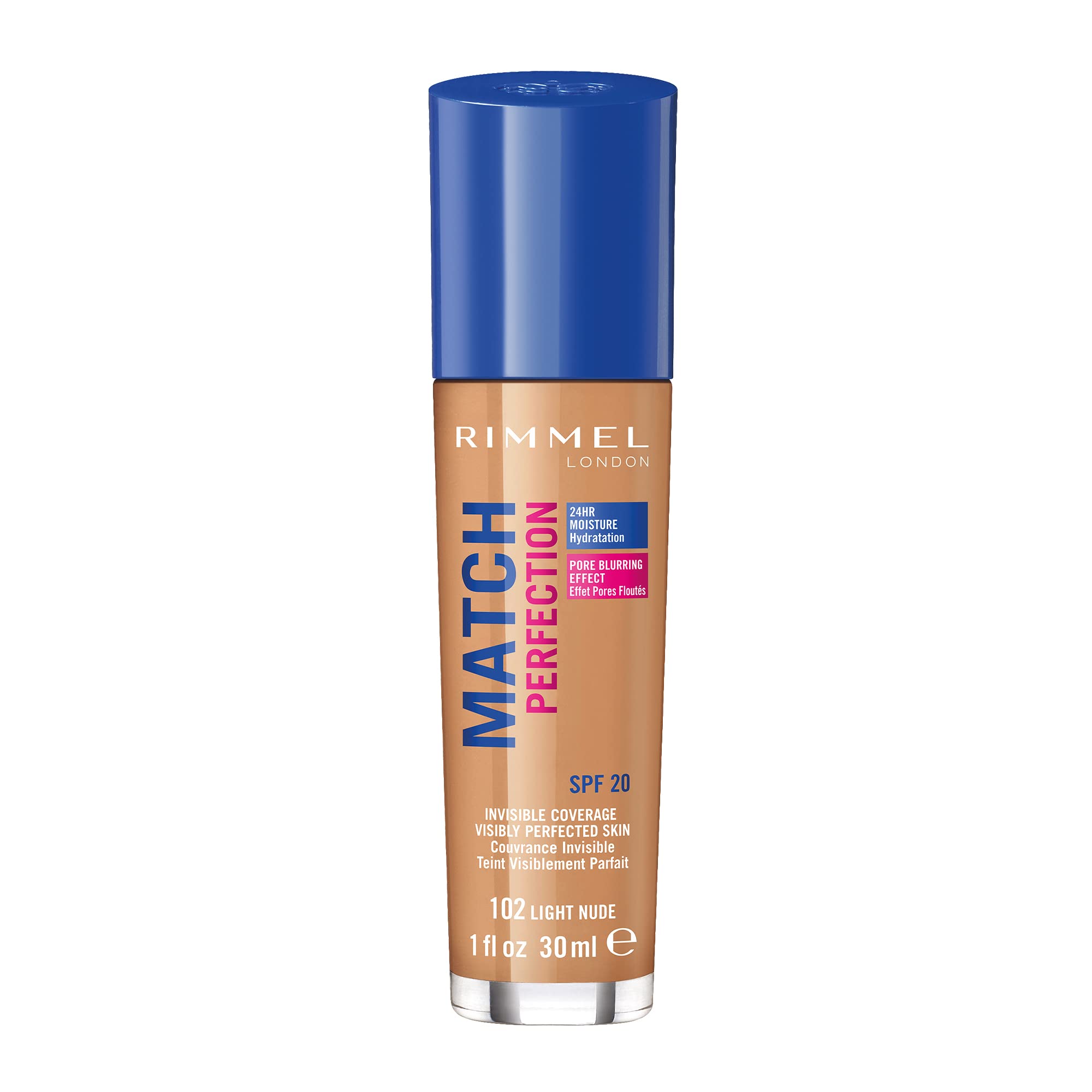 Rimmel London Match Perfection Foundation Base de Maquillaje Tono 102 Light Nude - 30 ml