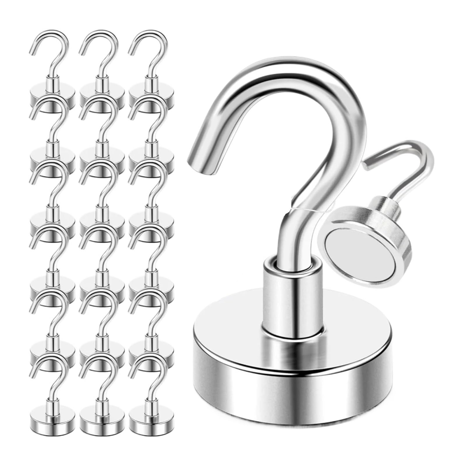 Generico Compatibile con ganci magnetici resistenti da 150 libbre, gancio magnetico in neodimio terre rare, supporto for appendere(20 pcs)