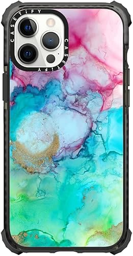CASETiFY Ultra Impact - Funda para iPhone 12 Pro Max, agua de sirena, color negro transparente