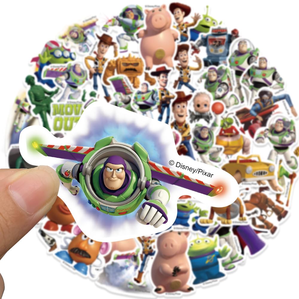 50 adesivi a tema Toy Story per bambini, carini adesivi impermeabili in vinile per bottiglia d'acqua, laptop, telefono, skateboard, bagagli, casco, decorazione fai da te, regali per ragazze e